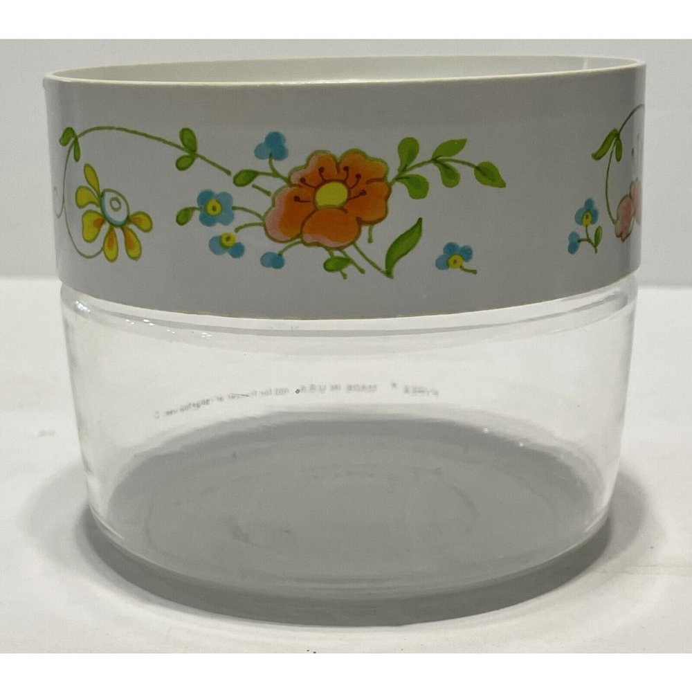 Vtg Corningware PYREX Canisters Wildflower Clear See n Store USA Flower Storage